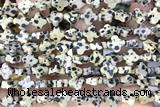 CARV22 15 inches 8mm carved flower dalmatian jasper gemstone beads