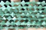 CARV23 15 inches 8mm carved flower dalmatian green aventurine beads