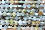 CARV25 15 inches 8mm carved flower amazonite gemstone beads