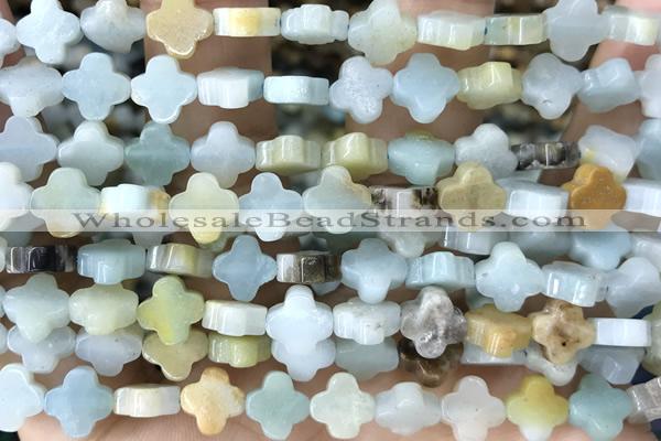 CARV25 15 inches 8mm carved flower amazonite gemstone beads