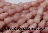 CAS12 15.5 inches 6*10mm teardrop pink angel skin gemstone beads