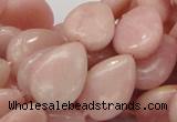 CAS26 15.5 inches 12*18mm flat teardrop pink angel skin gemstone beads