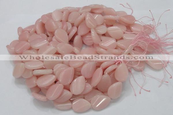 CAS27 15.5 inches 18*24mm twisted teardrop pink angel skin gemstone beads