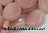 CAS28 15.5 inches 18*25mm twisted oval pink angel skin gemstone beads