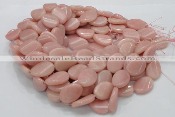 CAS28 15.5 inches 18*25mm twisted oval pink angel skin gemstone beads