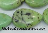 CAU229 15.5 inches 22*30mm flat teardrop Australia chrysoprase beads