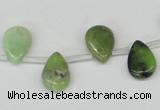 CAU42 10*14mm top-drilled flat teardrop australia chrysoprase beads