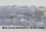 CBC05 15.5 inches 7*10mm nugget blue chalcedony beads wholesale