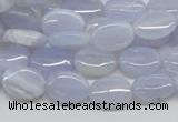 CBC09 15.5 inches 10*14mm oval blue chalcedony beads wholesale