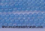 CBC260 15.5 inches 4mm AA grade round ocean blue chalcedony beads