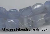 CBC29 15.5 inches 10*14mm – 12*16mm nuggets blue chalcedony beads