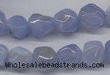 CBC30 15.5 inches 12*13mm nuggets blue chalcedony beads