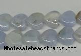 CBC34 15.5 inches 12*12mm heart blue chalcedony beads wholesale