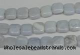 CBC36 15.5 inches 8*8mm square blue chalcedony beads wholesale