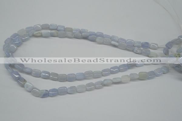 CBC38 15.5 inches 8*10mm rectangle blue chalcedony beads wholesale