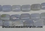 CBC39 15.5 inches 8*12mm rectangle blue chalcedony beads wholesale