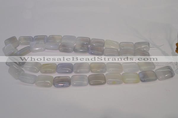 CBC41 15.5 inches 15*20mm rectangle blue chalcedony beads wholesale