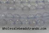 CBC435 15.5 inches 6mm faceted round purple chalcedony beads