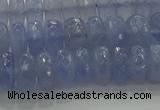 CBC447 15.5 inches 6*10mm faceted rondelle blue chalcedony beads