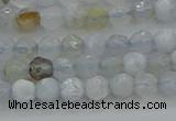 CBC461 15.5 inches 4mm faceted round blue chalcedony gemstone beads