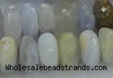 CBC468 15.5 inches 8*14mm faceted rondelle blue chalcedony beads