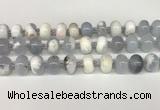 CBC780 15.5 inches 10*14mm rondelle blue chalcedony beads