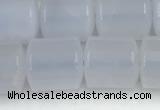 CBC822 15.5 inches 10*11mm tube blue chalcedony gemstone beads