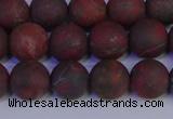 CBD363 15.5 inches 10mm round matte poppy jasper beads wholesale