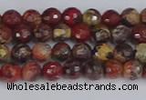 CBD368 15.5 inches 4mm faceted round brecciated jasper beads