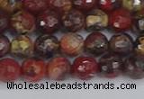 CBD369 15.5 inches 6mm faceted round brecciated jasper beads