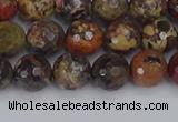 CBD370 15.5 inches 8mm faceted round brecciated jasper beads