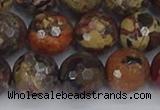 CBD372 15.5 inches 12mm faceted round brecciated jasper beads