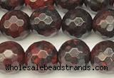 CBD391 15 inches 8mm faceted round brecciated jasper beads