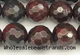 CBD392 15 inches 10mm faceted round brecciated jasper beads