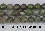 CBG100 15.5 inches 4mm faceted round bronze green gemstone beads