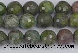 CBG102 15.5 inches 8mm faceted round bronze green gemstone beads