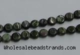 CBG11 15.5 inches 6mm flat round bronze green gemstone beads