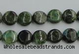 CBG12 15.5 inches 8mm flat round bronze green gemstone beads