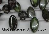 CBG25 Top-drilled 10*18mm marquise bronze green gemstone beads