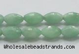 CBJ14 15.5 inches 8*12mm faceted rice jade beads wholesale