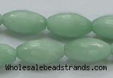 CBJ16 15.5 inches 12*22mm faceted rice jade beads wholesale