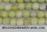 CBJ210 15.5 inches 4mm faceted round Australia butter jade beads