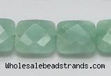 CBJ34 15.5 inches 20*20mm faceted square jade beads wholesale