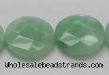 CBJ39 15.5 inches 25mm faceted flat round jade beads wholesale