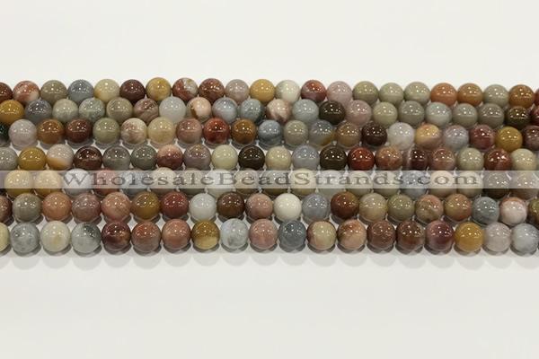 CBJ740 15.5 inches 6mm round petrified wood jade gemstone beads wholesale