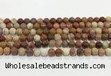 CBJ741 15.5 inches 8mm round petrified wood jade gemstone beads wholesale