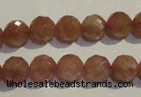 CBQ10 15.5 inches 10mm faceted round strawberry quartz beads