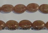 CBQ20 15.5 inches 10*14mm oval strawberry quartz beads wholesale