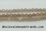 CBQ210 15.5 inches 4mm faceted round strawberry quartz beads