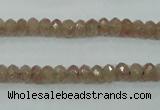 CBQ222 15.5 inches 4*6mm faceted rondelle strawberry quartz beads